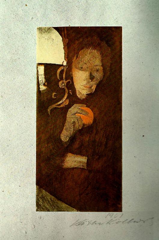 kathe kollwitz kvinna med apelsin oil painting picture